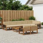 vidaXL Ensemble de canapés d'extérieur 9 Pièces Naturel et Beige
