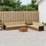 vidaXL Ensemble de canapés d'extérieur 8 Pièces Naturel et Beige