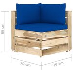 Vidaxl salon de jardin 6 pièces avec coussins bois imprégné de vert
