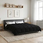 vidaXL Duvet complet toute l'année Noir 200 x 200 cm Microfibre