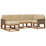 vidaXL Ensemble de canapés d'extérieur 6 Pièces Naturel et Beige