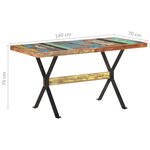 vidaXL Table de salle à manger 140x70x76cm Bois de récupération massif