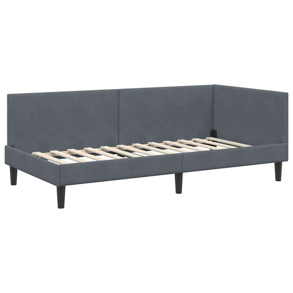 vidaXL Cadre de lit d'angle Autre Gris foncé 80 x 200 cm