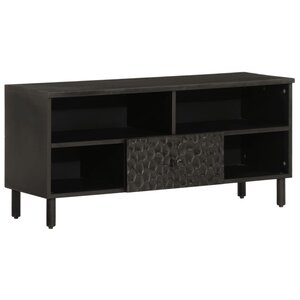 vidaXL Meuble TV noir 100x33x46 cm bois massif de manguier