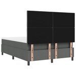 vidaXL Lit à ressorts gris foncé avec matelas et LED  140x200 cm en tissu