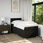 vidaXL Sommier à lattes de lit avec matelas Noir 90x200 cm Tissu