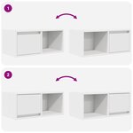 vidaXL Meuble TV blanc 60x31x25 5 cm bois d'ingénierie