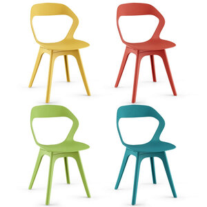 Lot de 4 chaises salle à manger 48 x 54 x 81 cm confort assise ergonomique design multicoloré en PP 20_0018228