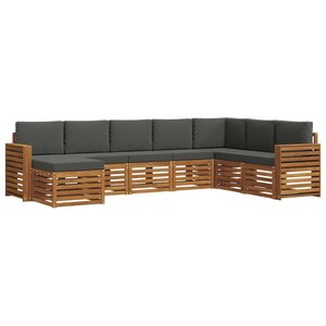 vidaXL Ensemble de canapés d'extérieur 8 Pièces Naturel et Anthracite