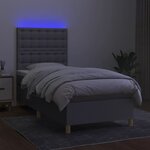 vidaXL Sommier à lattes de lit et matelas et LED Gris clair 90x190 cm