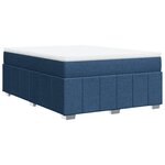 vidaXL Sommier à lattes de lit avec matelas Bleu 160x200 cm Tissu