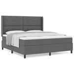 Lit à sommier tapissier avec matelas gris foncé 180x200 cm en tissu