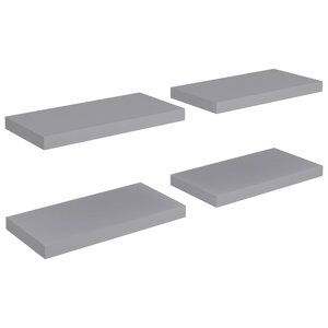 vidaXL Étagères murales flottantes 4 Pièces gris 50x23x3 8 cm MDF