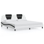 vidaXL Cadre de lit Viana avec LED sans matelas blanc et noir 200x200 cm