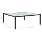 vidaXL Table à dîner de jardin Noir 200x200x74 cm Résine tressée