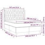 vidaXL Sommier à lattes de lit avec matelas Gris clair 140x190cm Tissu