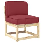 vidaXL Set de coussins de palette 2 Pièces Rouge bordeaux 60 x 60 x 12 cm