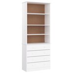 vidaXL Bibliothèque tiroirs ALTA blanc 77x35x186 5cm bois massif pin