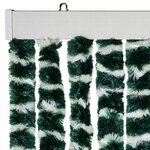 vidaXL Rideau anti-mouches vert et blanc 118x220 cm chenille