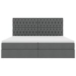 vidaXL Lit avec rangement et LED Gris foncé 200 x 200 cm Polyester