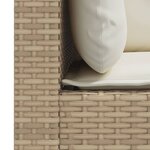vidaXL Canapés d'angle de jardin et coussins 2Pièces beige résine tressée