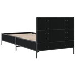 vidaXL Cadre de lit noir 90x190 cm bois d'ingénierie et métal