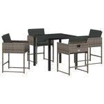 vidaXL Ensemble de salle à manger pour jardin 5 Pièces Gris polyrotin