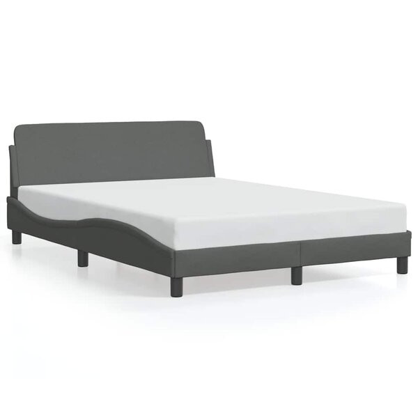 vidaXL Cadre de lit Dover gris foncé 137x190 cm tissu