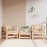 vidaXL Chaises de jardin 2 Pièces bois massif de pin