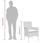 vidaXL Ensemble à manger de jardin et coussins 3 Pièces gris rotin verre