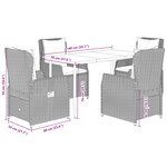 vidaXL Ensemble à manger de jardin avec coussins 5Pièces Beige poly rotin