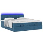 VidaXL Cadre de lit ottoman avec matelas bleu foncé 180x200 cm velours
