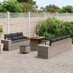 vidaXL Ensemble de canapé de jardin 10 Pièces Gris polyrotin
