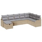 vidaXL Ensemble de canapé de jardin 8 Pièces beige et gris clair