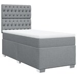 vidaXL Sommier à lattes de lit avec matelas Gris clair 100x200cm Tissu