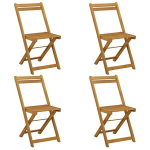 vidaXL Chaises de jardin pliantes 4 Pièces Naturel 40 x 53 x 80 cm