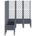 vidaXL Jardinière avec treillis gris 160x120x142 cm PP