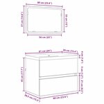 vidaXL Ensemble de mobilier de salle de bain 3 Pièces Chêne noir