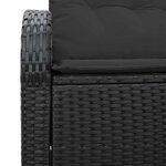 vidaXL Canapé de jardin avec coussin Noir 124 x 62 x 69cm polyrotin