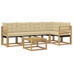vidaXL Ensemble de canapés d'extérieur 6 Pièces Blanc et Beige