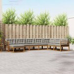 vidaXL Ensemble de canapés d'extérieur 8 Pièces Gris Naturel et Clair