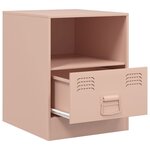 vidaXL Table de chevet rose 34 5x39x44 cm acier