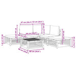 vidaXL Salon de jardin avec coussins 6 Pièces bois d'acacia solide