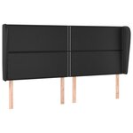 vidaXL Tête de lit avec oreilles Noir 203x23x118/128 cm Similicuir
