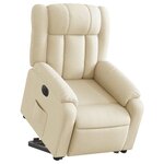 vidaXL Fauteuil inclinable électrique crème tissu