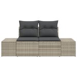 vidaXL Canapé de jardin Gris 123 x 62 x 69 cm polyrotin