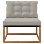 vidaXL Sofa de milieu extérieur Bois d'acacia massif et Textilène