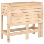 vidaXL Jardinière avec dessus de table pliable bois de pin massif