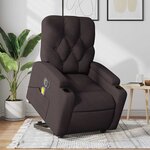 vidaXL Fauteuil inclinable de massage électrique Marron foncé Tissu