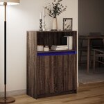 vidaXL Buffet avec LED chêne marron 72x34x100 cm bois d'ingénierie